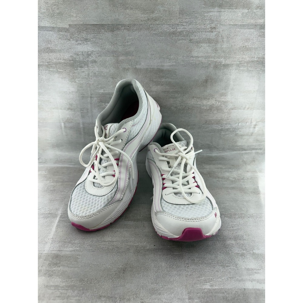Ryka Impulse Women White Pink Purple Walking Sneakers Shoes Size 8.5M